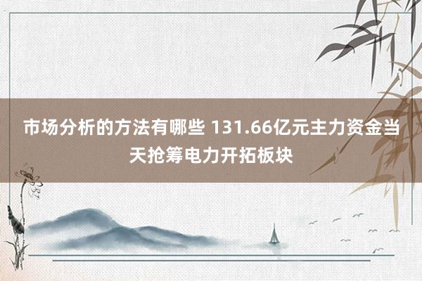 市场分析的方法有哪些 131.66亿元主力资金当天抢筹电力开拓板块