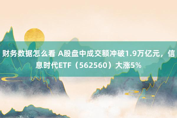 财务数据怎么看 A股盘中成交额冲破1.9万亿元，信息时代ETF（562560）大涨5%