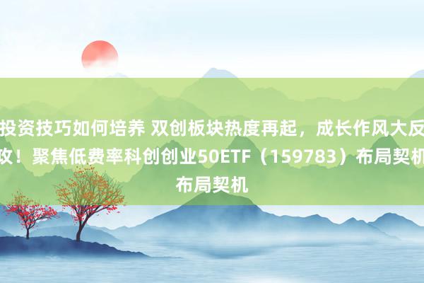 投资技巧如何培养 双创板块热度再起，成长作风大反攻！聚焦低费率科创创业50ETF（159783）布局契机