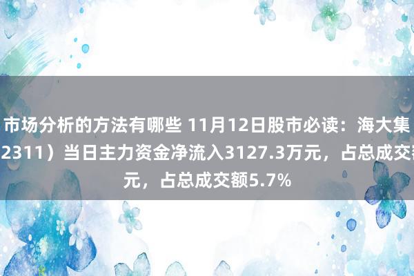 市场分析的方法有哪些 11月12日股市必读：海大集团（002311）当日主力资金净流入3127.3万元，占总成交额5.7%