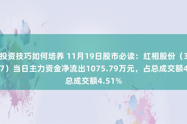 投资技巧如何培养 11月19日股市必读：红相股份（300427）当日主力资金净流出1075.79万元，占总成交额4.51%