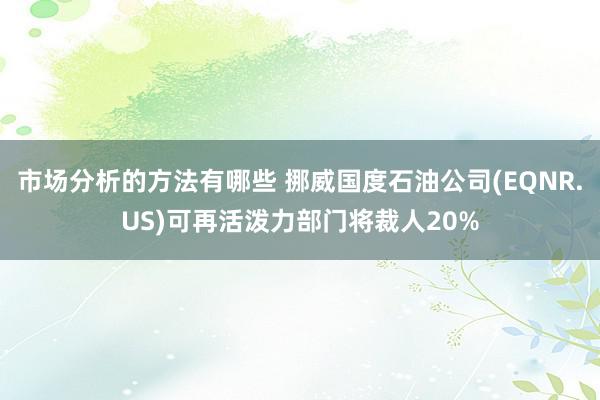 市场分析的方法有哪些 挪威国度石油公司(EQNR.US)可再活泼力部门将裁人20%