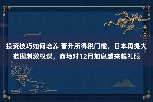 投资技巧如何培养 晋升所得税门槛，日本再提大范围刺激权谋，商场对12月加息越来越礼服