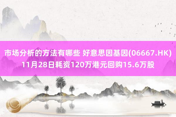 市场分析的方法有哪些 好意思因基因(06667.HK)11月28日耗资120万港元回购15.6万股