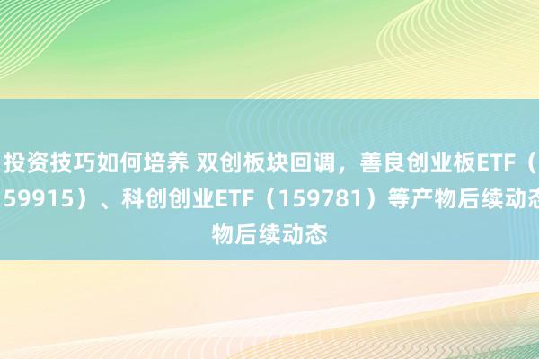 投资技巧如何培养 双创板块回调，善良创业板ETF（159915）、科创创业ETF（159781）等产物后续动态