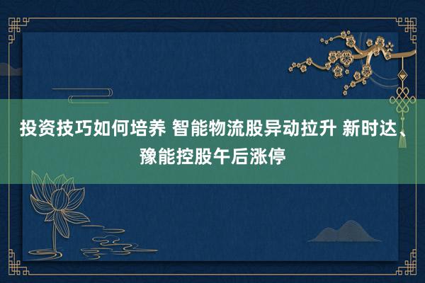 投资技巧如何培养 智能物流股异动拉升 新时达、豫能控股午后涨停