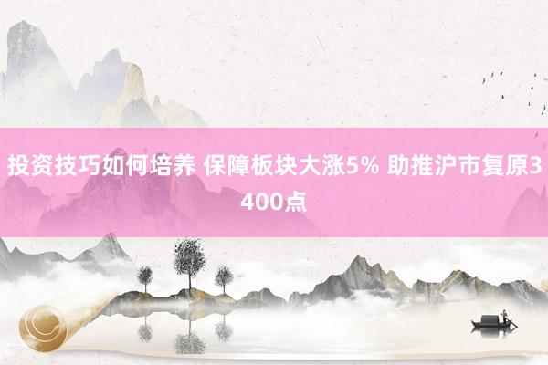 投资技巧如何培养 保障板块大涨5% 助推沪市复原3400点