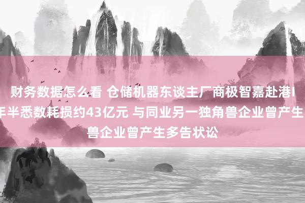 财务数据怎么看 仓储机器东谈主厂商极智嘉赴港IPO：三年半悉数耗损约43亿元 与同业另一独角兽企业曾产生多告状讼