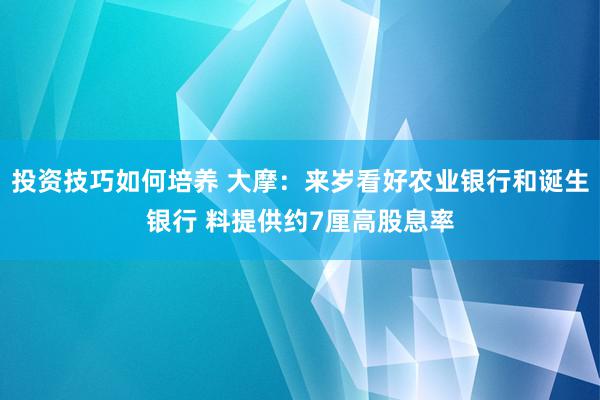 投资技巧如何培养 大摩：来岁看好农业银行和诞生银行 料提供约7厘高股息率