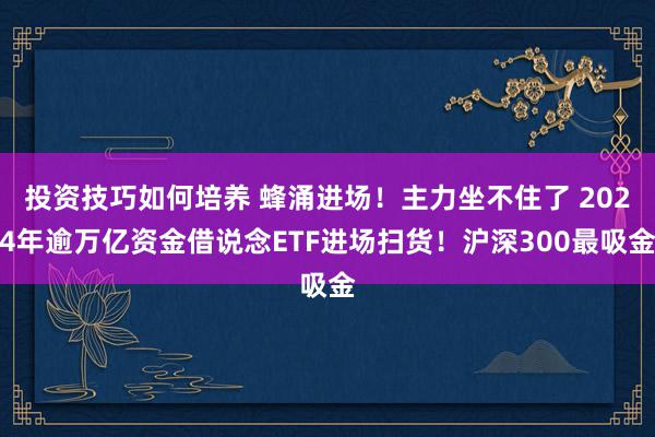 投资技巧如何培养 蜂涌进场！主力坐不住了 2024年逾万亿资金借说念ETF进场扫货！沪深300最吸金