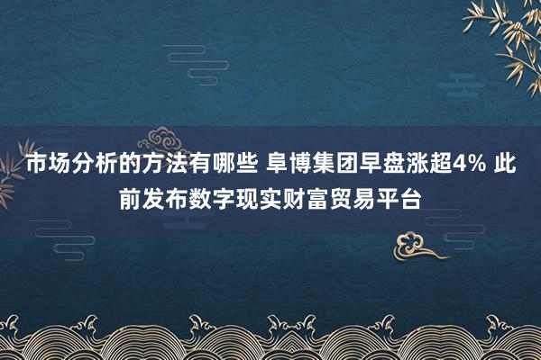 市场分析的方法有哪些 阜博集团早盘涨超4% 此前发布数字现实财富贸易平台