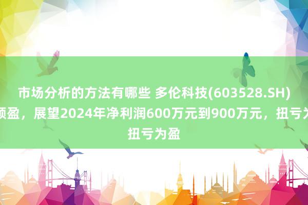 市场分析的方法有哪些 多伦科技(603528.SH)发预盈，展望2024年净利润600万元到900万元，扭亏为盈