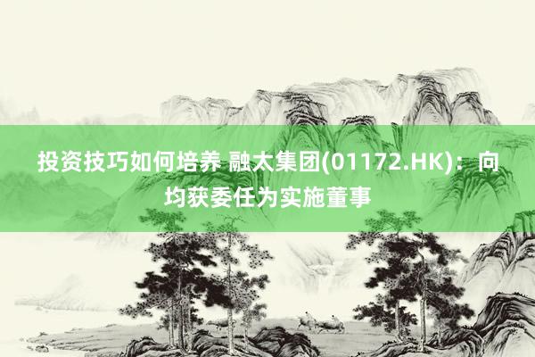 投资技巧如何培养 融太集团(01172.HK)：向均获委任为实施董事