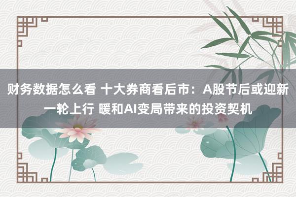 财务数据怎么看 十大券商看后市：A股节后或迎新一轮上行 暖和AI变局带来的投资契机