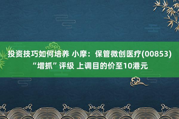 投资技巧如何培养 小摩：保管微创医疗(00853)“增抓”评级 上调目的价至10港元