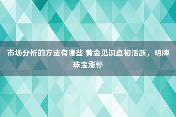 市场分析的方法有哪些 黄金见识盘初活跃，明牌珠宝涨停