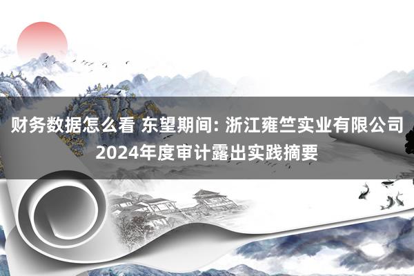 财务数据怎么看 东望期间: 浙江雍竺实业有限公司2024年度审计露出实践摘要