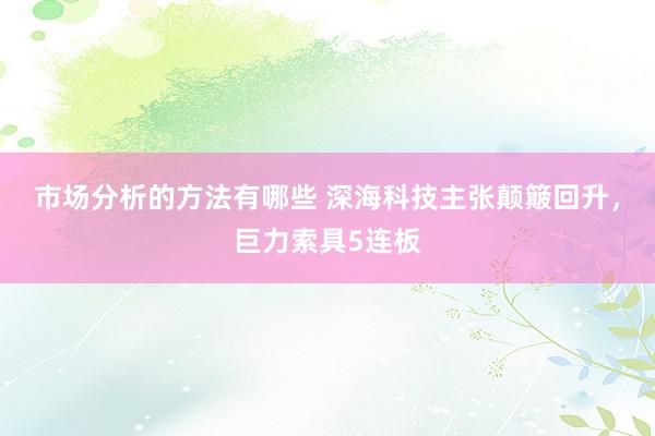 市场分析的方法有哪些 深海科技主张颠簸回升，巨力索具5连板