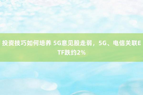 投资技巧如何培养 5G意见股走弱，5G、电信关联ETF跌约2%