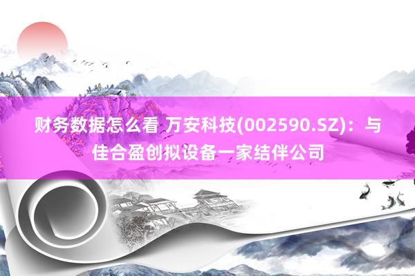 财务数据怎么看 万安科技(002590.SZ)：与佳合盈创拟设备一家结伴公司